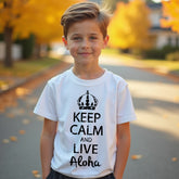 Youth "Keep Calm and Live Aloha" T-Shirt – Hawaiian Inspired Comfort & Style